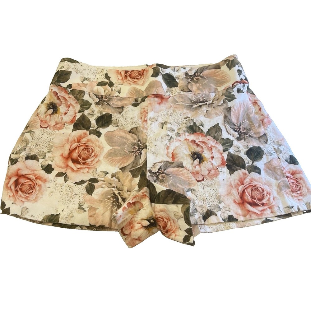 New Alice + Floral Linen Blend Shorts Size 4
